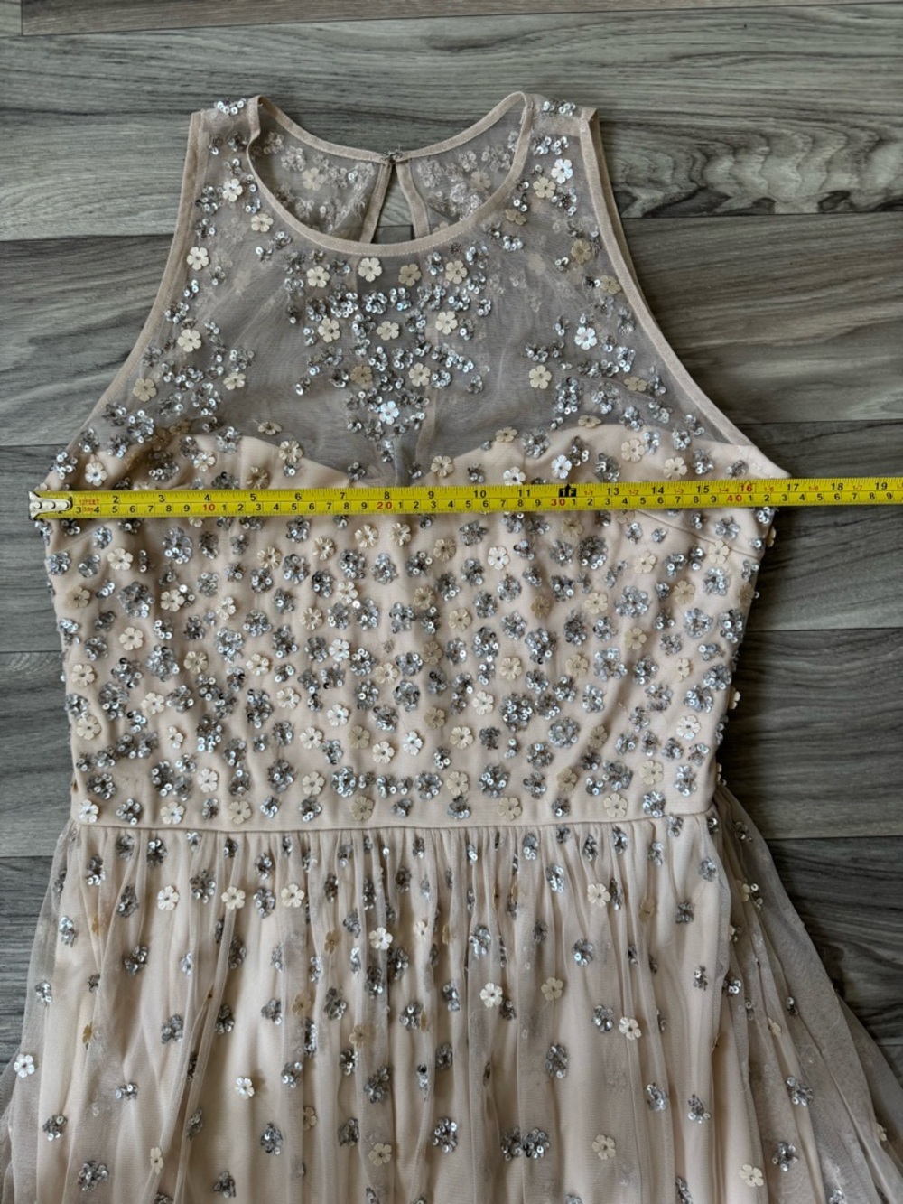 BHLDN Anthropologie Ginny Floral Beaded Maxi Dress Size US 16 - Picture 6 of 9